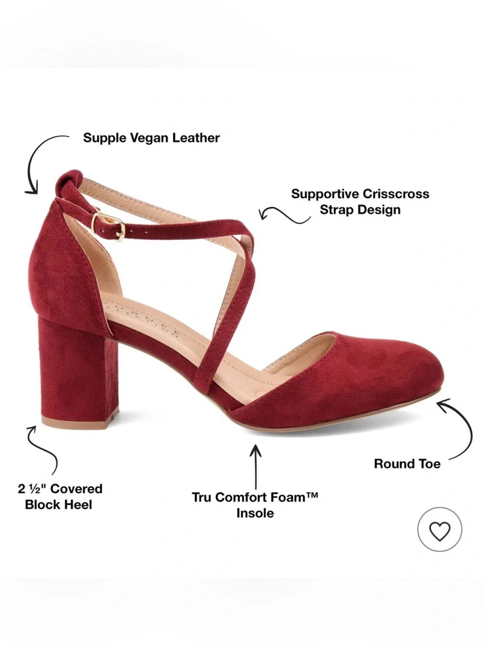 Journee Collection burgundy suede